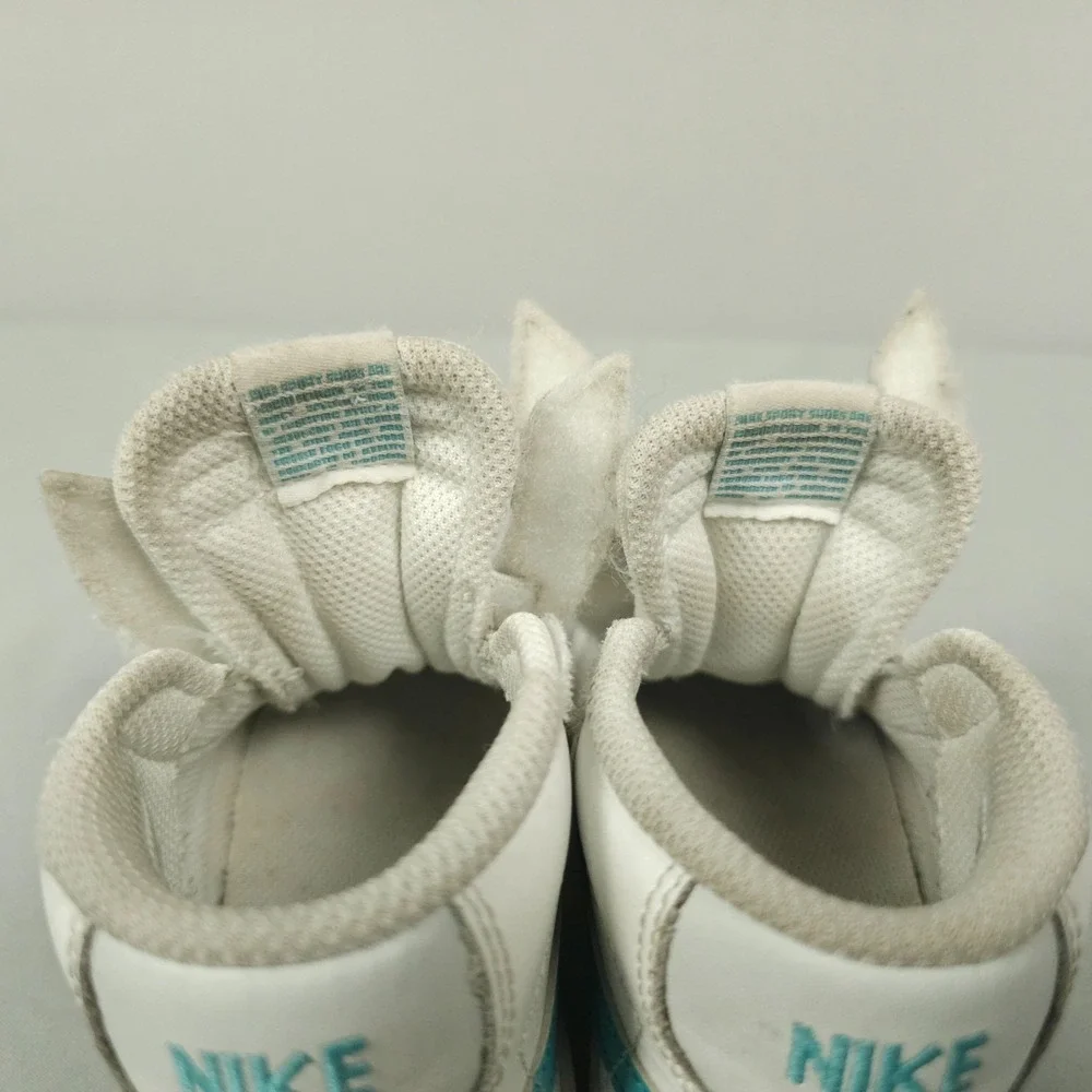 Nike Blazer Mid 77 Shoes TD Size 8C Toddler White Dusty Cactus Aqua Leather Mid